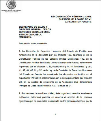 Exhibe CDH-Puebla negligencia en Salud